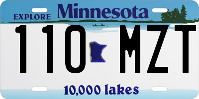 MN license plate 110MZT