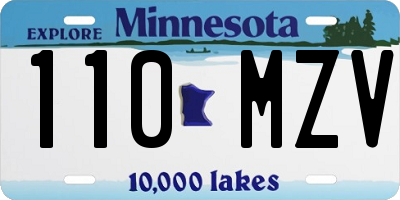 MN license plate 110MZV