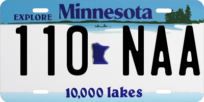 MN license plate 110NAA