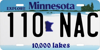 MN license plate 110NAC