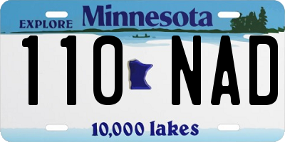 MN license plate 110NAD