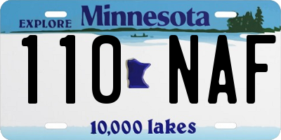 MN license plate 110NAF