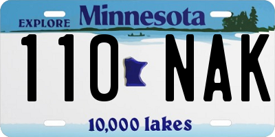 MN license plate 110NAK