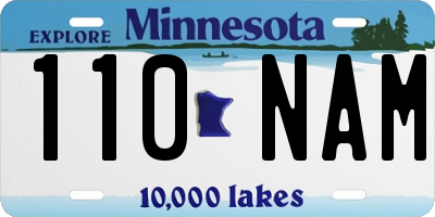 MN license plate 110NAM