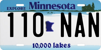 MN license plate 110NAN