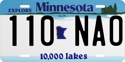 MN license plate 110NAO