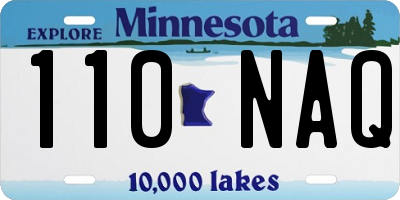 MN license plate 110NAQ