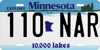 MN license plate 110NAR