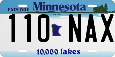 MN license plate 110NAX