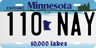 MN license plate 110NAY