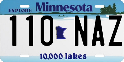 MN license plate 110NAZ