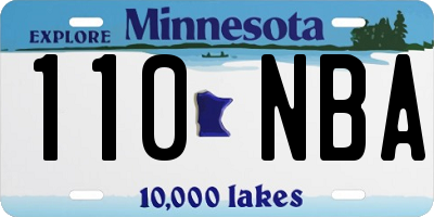 MN license plate 110NBA
