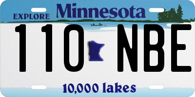 MN license plate 110NBE