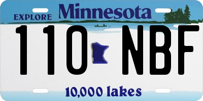 MN license plate 110NBF
