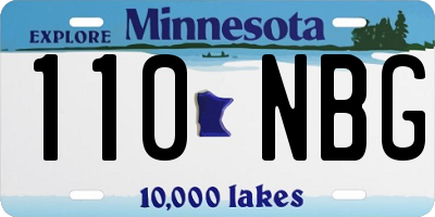 MN license plate 110NBG