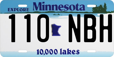 MN license plate 110NBH