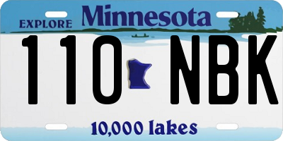MN license plate 110NBK