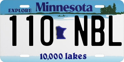 MN license plate 110NBL