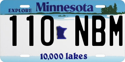 MN license plate 110NBM