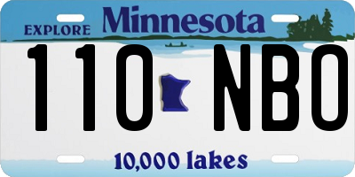 MN license plate 110NBO