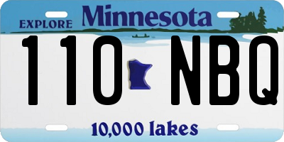 MN license plate 110NBQ