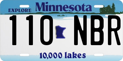 MN license plate 110NBR