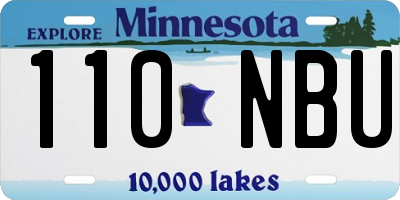 MN license plate 110NBU