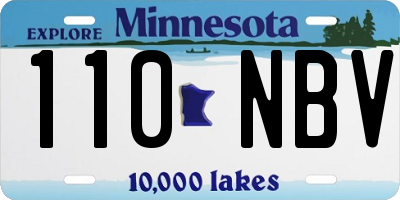 MN license plate 110NBV