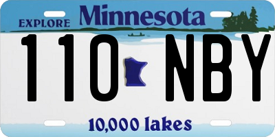 MN license plate 110NBY