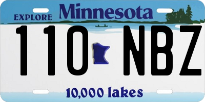 MN license plate 110NBZ