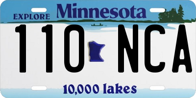 MN license plate 110NCA