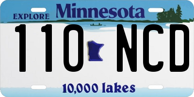 MN license plate 110NCD