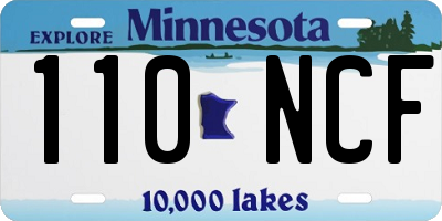 MN license plate 110NCF