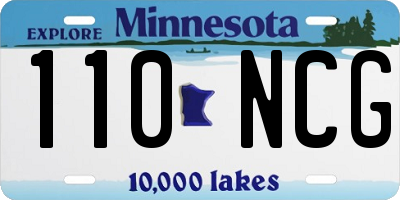MN license plate 110NCG