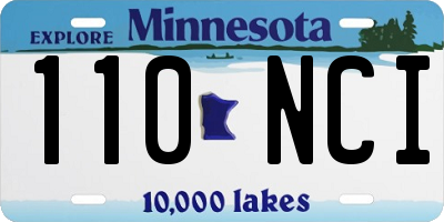 MN license plate 110NCI