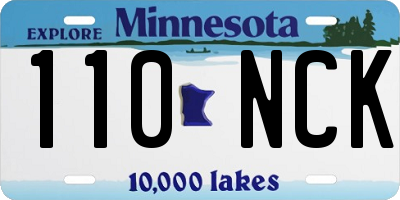 MN license plate 110NCK