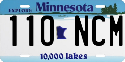 MN license plate 110NCM