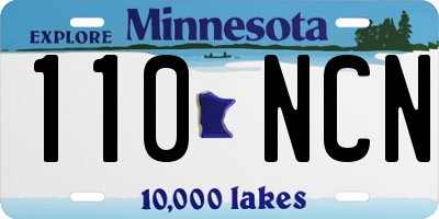 MN license plate 110NCN