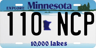 MN license plate 110NCP