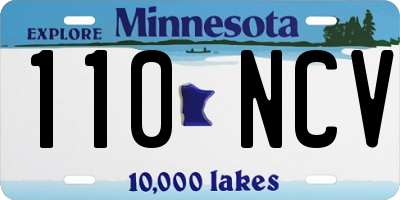 MN license plate 110NCV