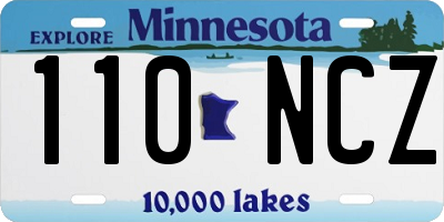 MN license plate 110NCZ