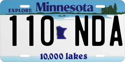 MN license plate 110NDA
