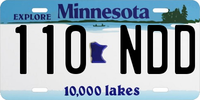 MN license plate 110NDD