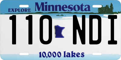 MN license plate 110NDI