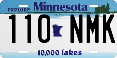 MN license plate 110NMK