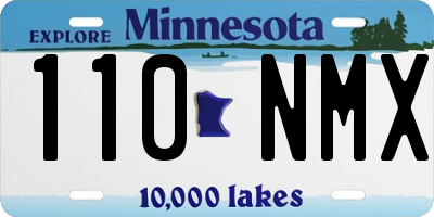 MN license plate 110NMX