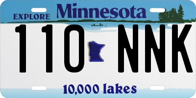 MN license plate 110NNK