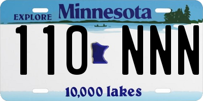 MN license plate 110NNN