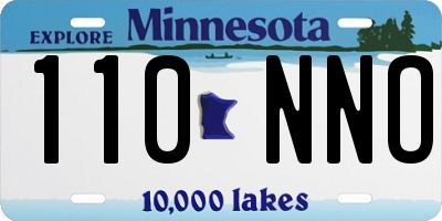 MN license plate 110NNO