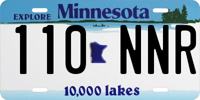 MN license plate 110NNR
